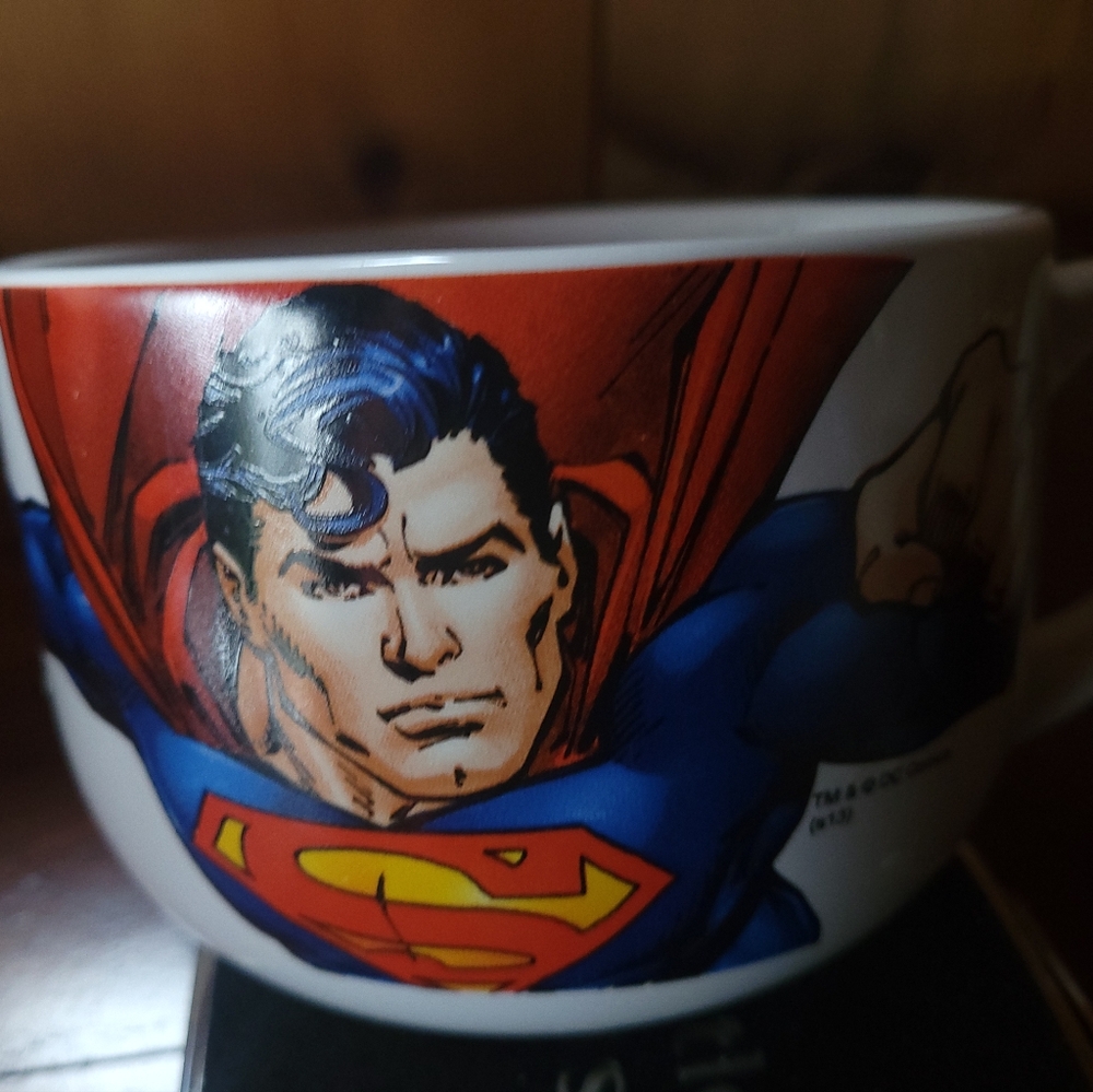 Vintage DC Comics Superman Mug - Red, Blue, White